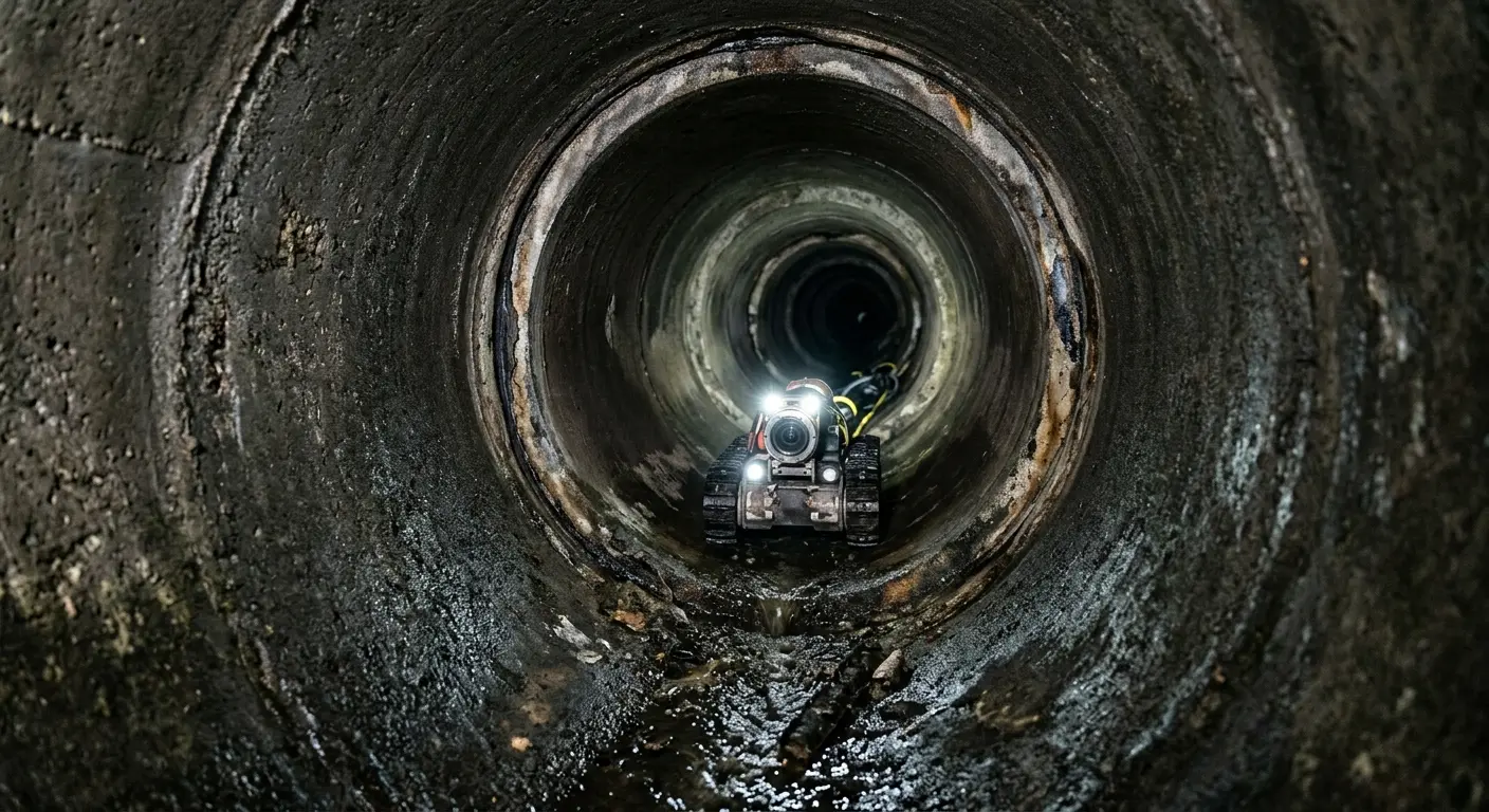Robotic sewer camera inspecting pipe interior for Sewer Line Cleaning in Citrus Hills